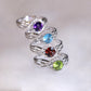 Garnet Bypass Diamond Ring