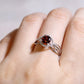Garnet Bypass Diamond Ring