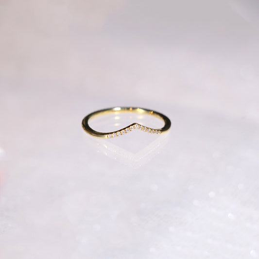 Dainty V Diamond Ring