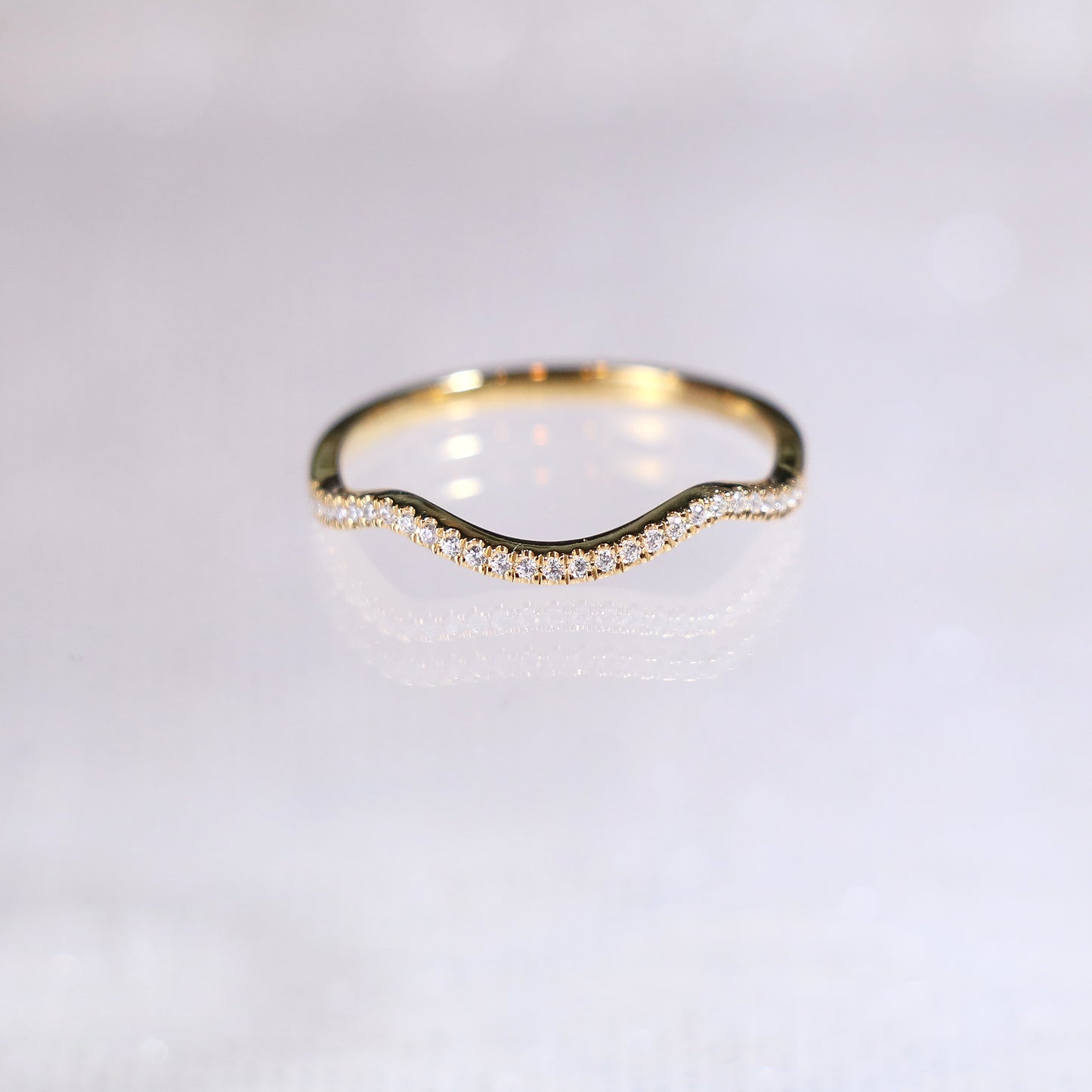 Gold Wave Diamond Ring