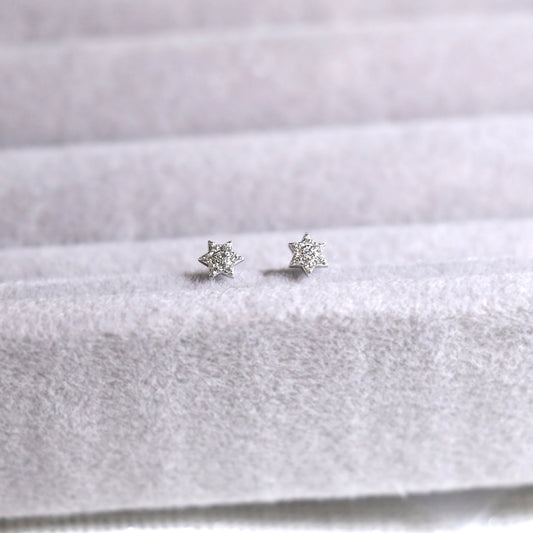 Hexagram Star Diamond Earrings