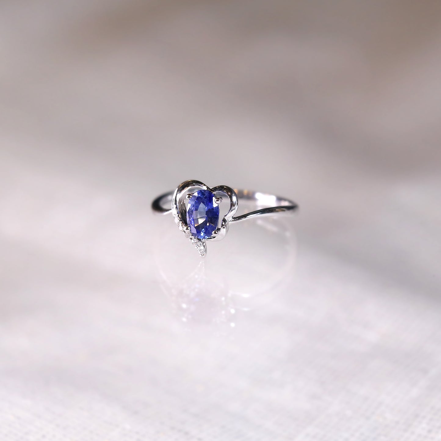Oval Sapphire Custom Heart Ring