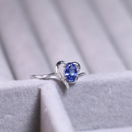 Oval Sapphire Custom Heart Ring