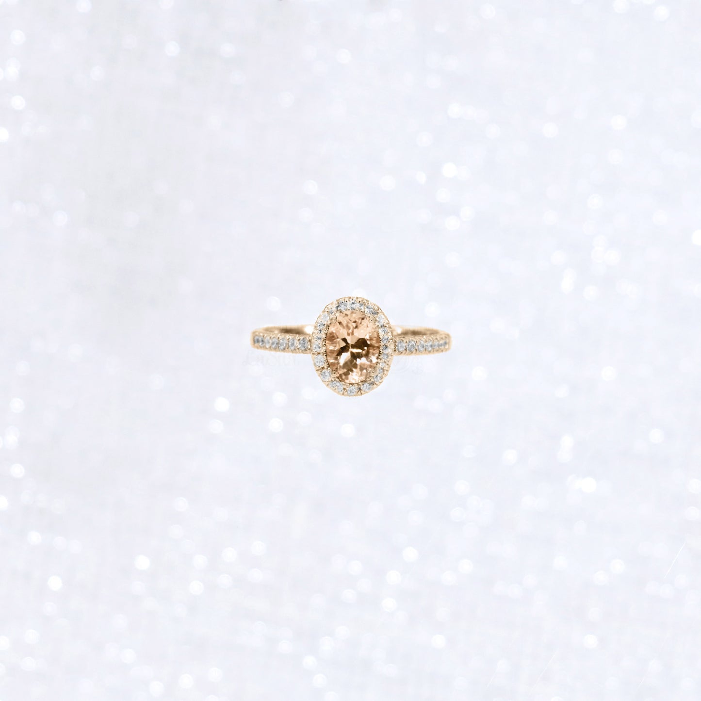 Oval Ruby Halo Diamond Promise Ring
