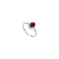 Oval Ruby Halo Diamond Promise Ring