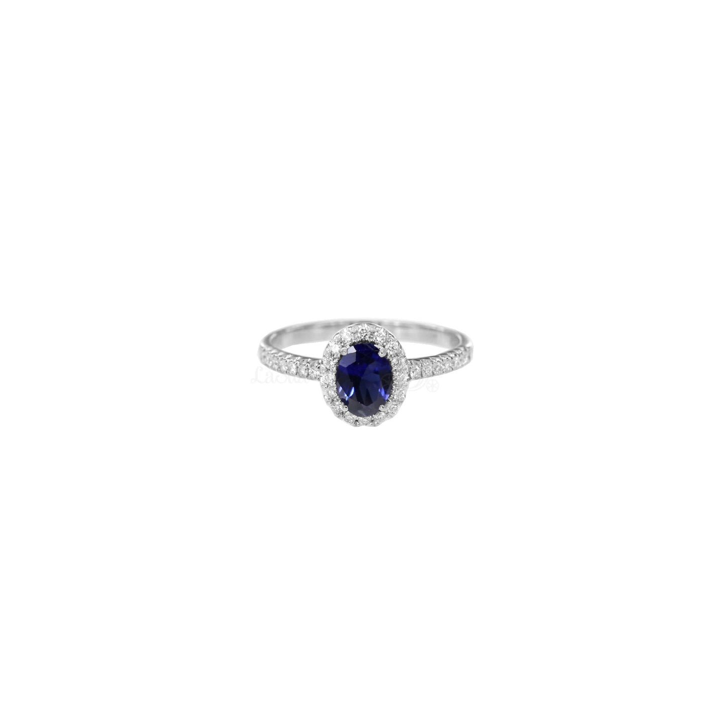 Oval Ruby Halo Diamond Promise Ring
