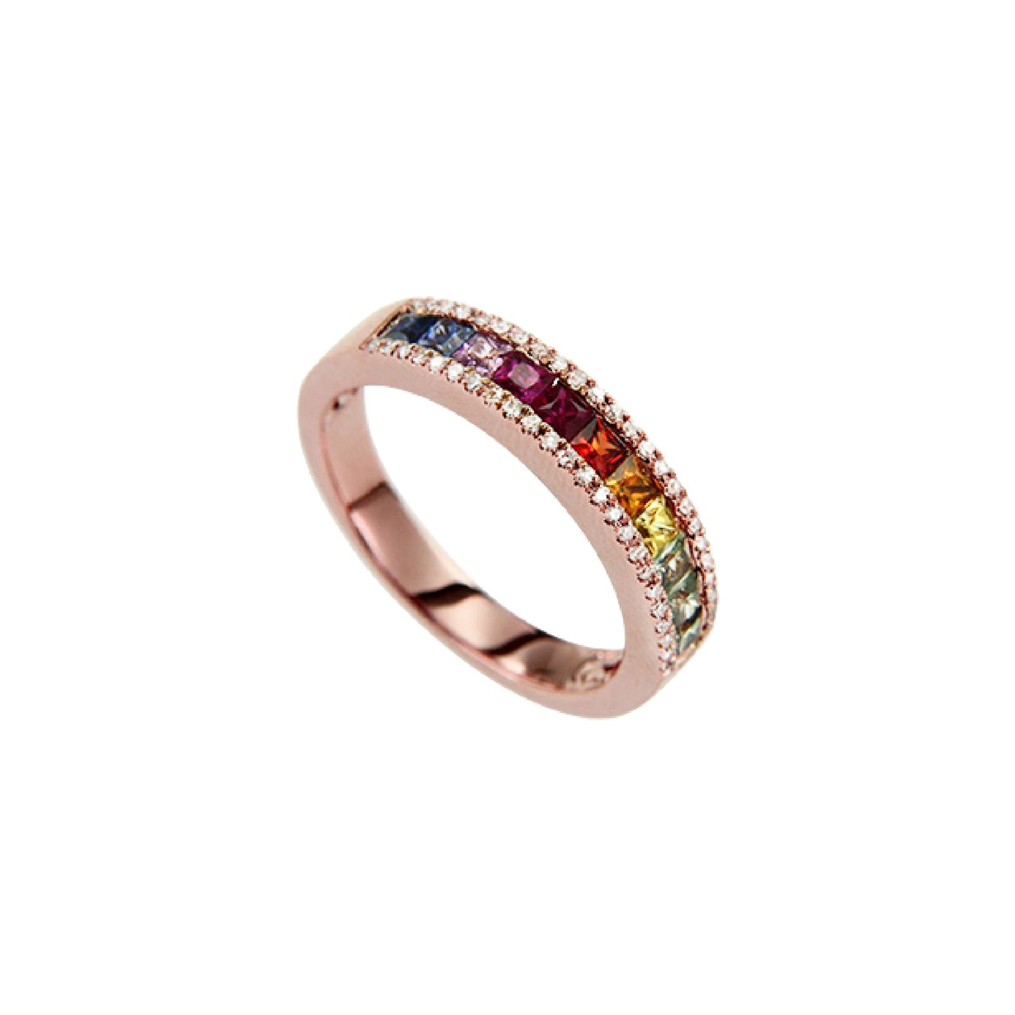 Gold Rainbow Sapphire Ring