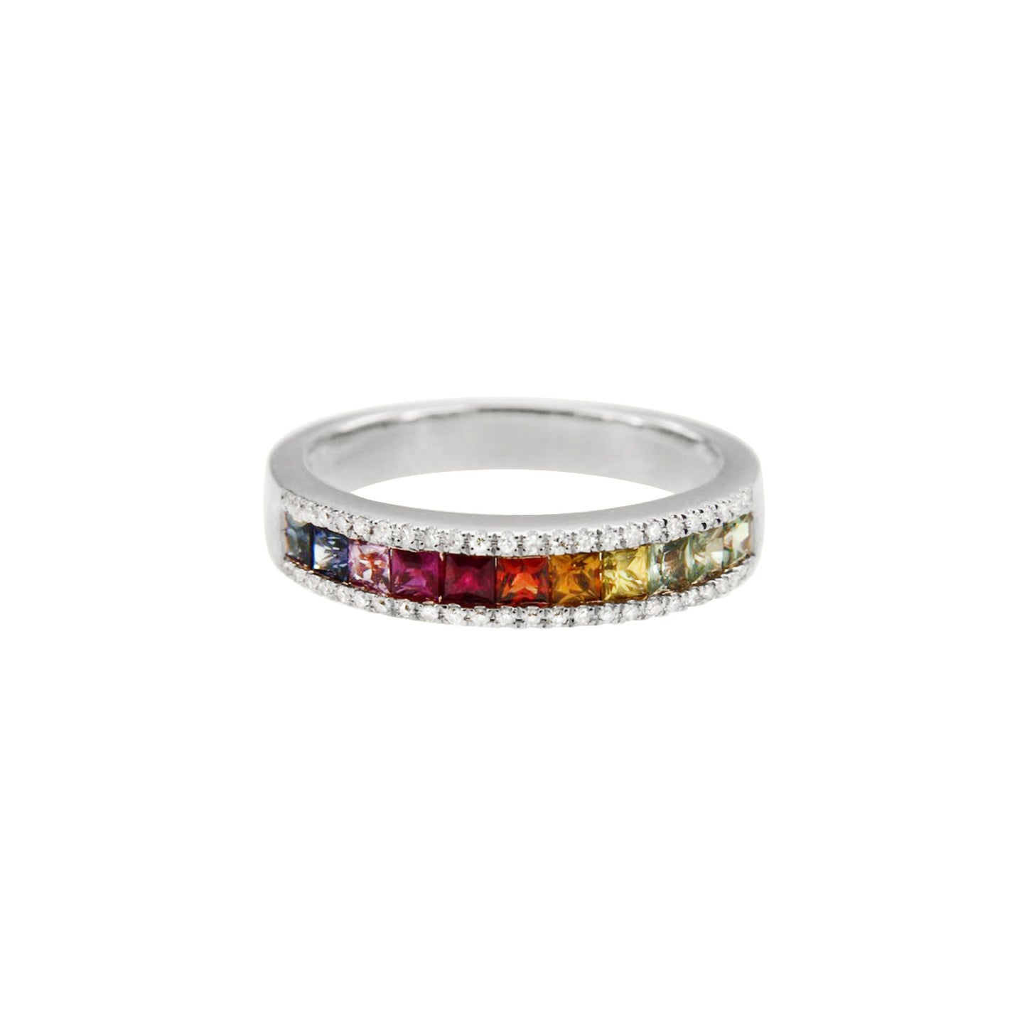 Gold Rainbow Sapphire Ring