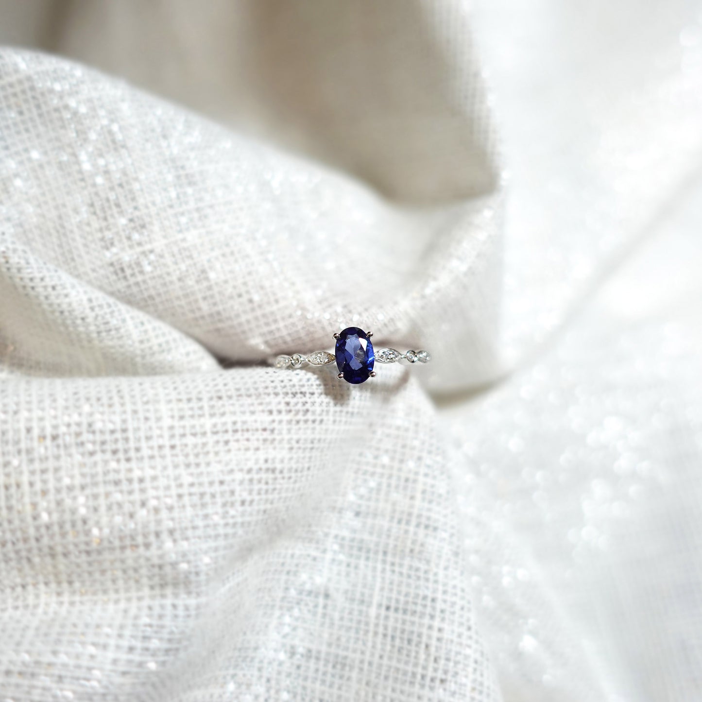 Silver Sapphire Vintage Ring