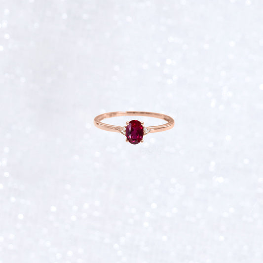 Oval Ruby Promise Ring