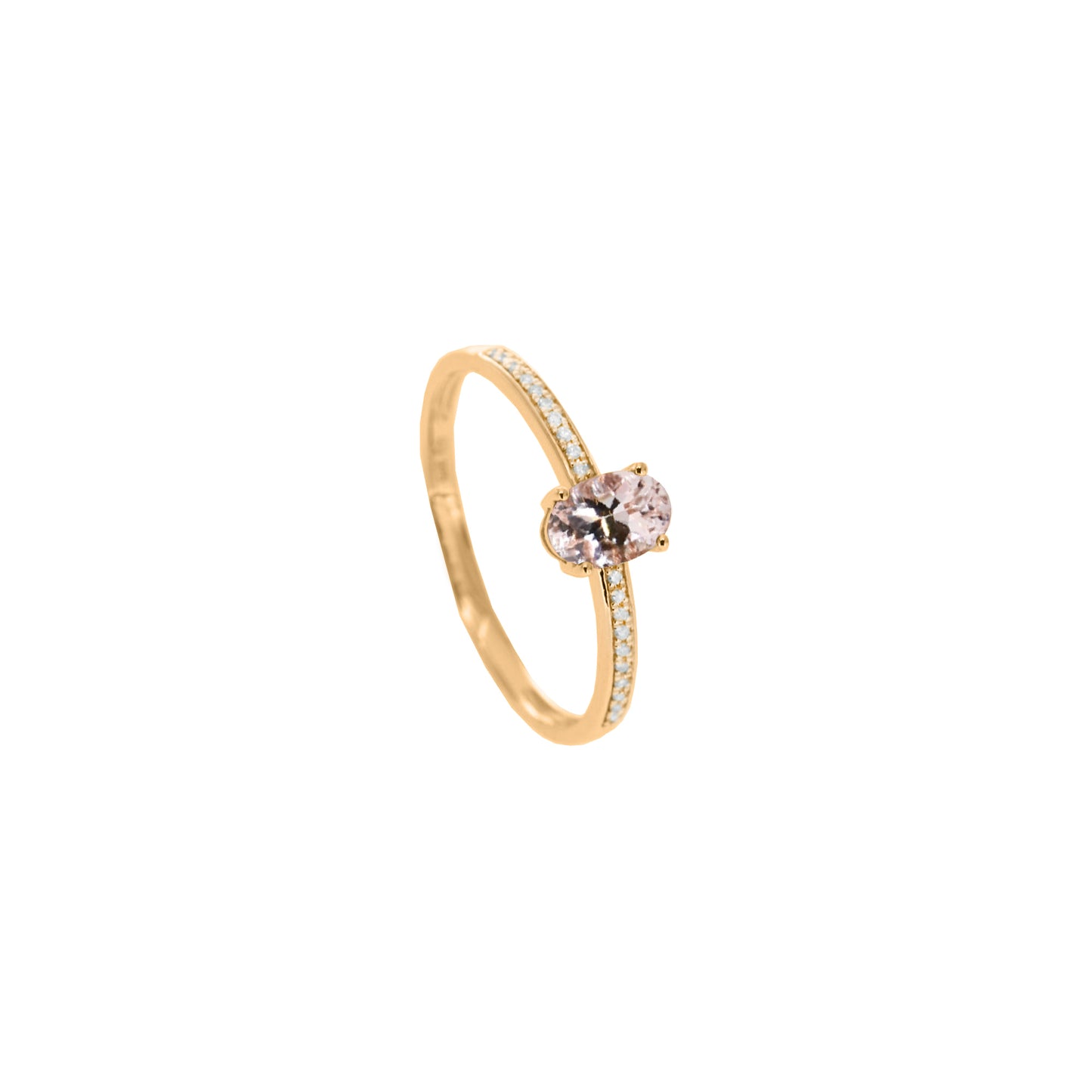 Oval Morganite with Diamond Ring Band