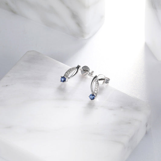 Minimalist Sapphire Earrings