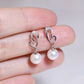 Pearl Heart Diamond Drop Earrings
