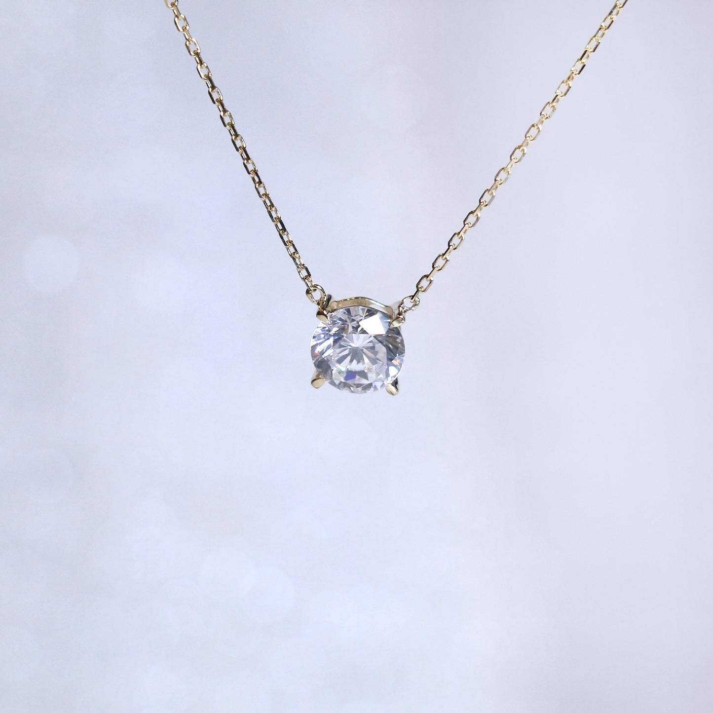 Silver Dainty 6mm Amethyst Necklace