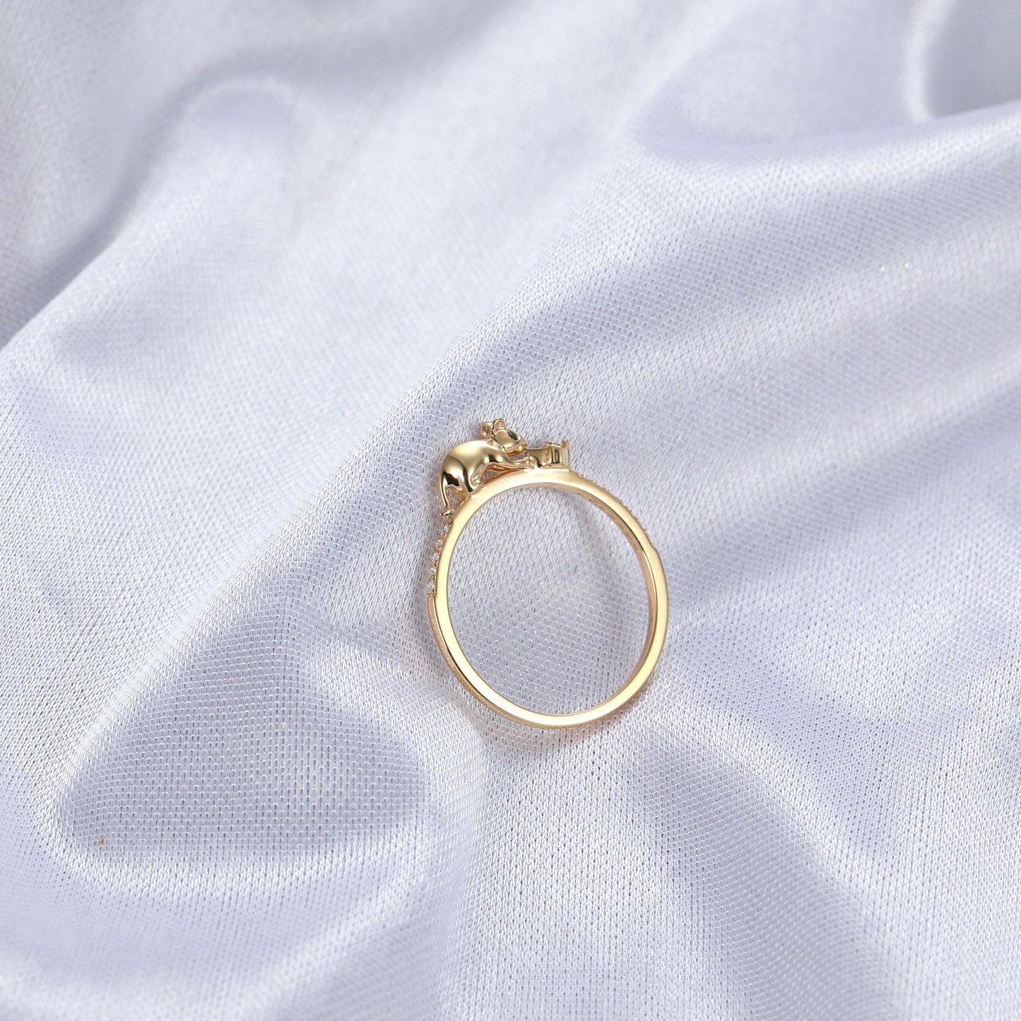 Cute Gold Mouse Gift Ring