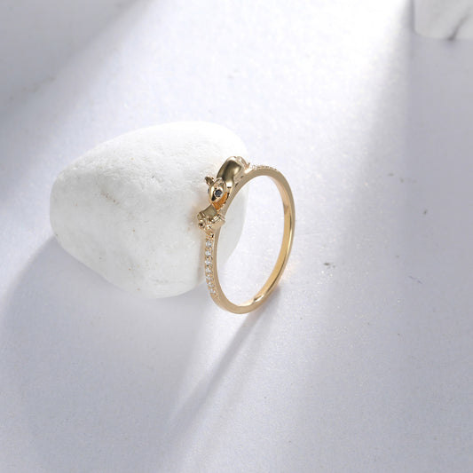 Cute Gold Mouse Gift Ring