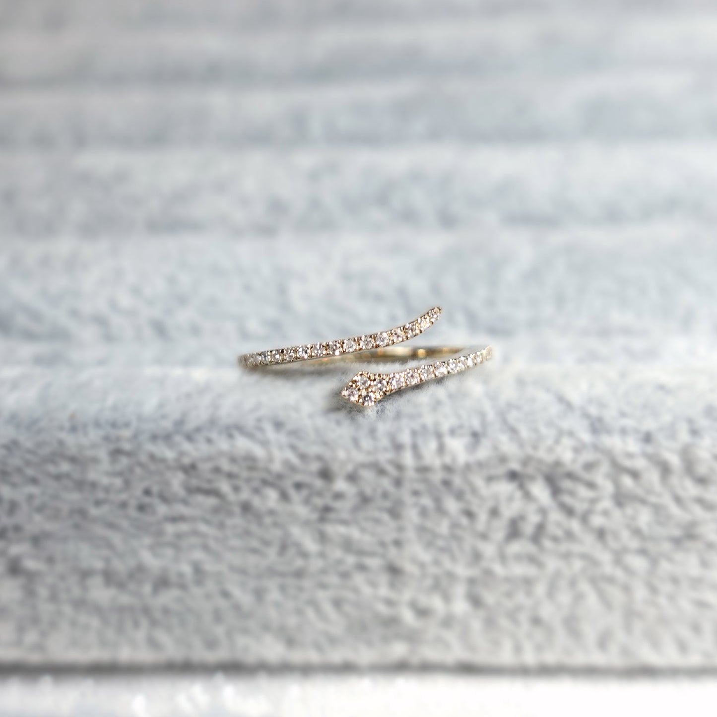 Gold Snake Diamond Open Ring