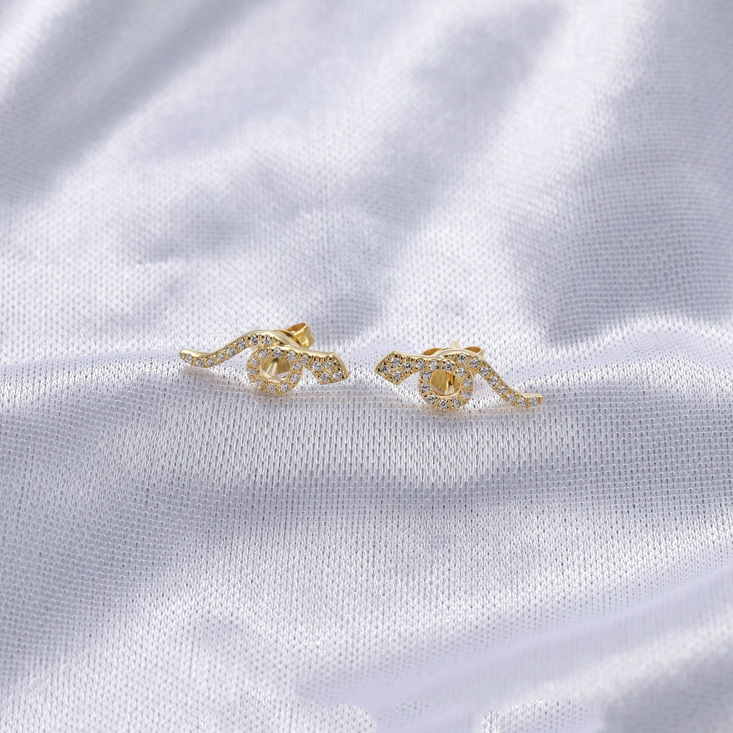 Gold Snake Open Earrings