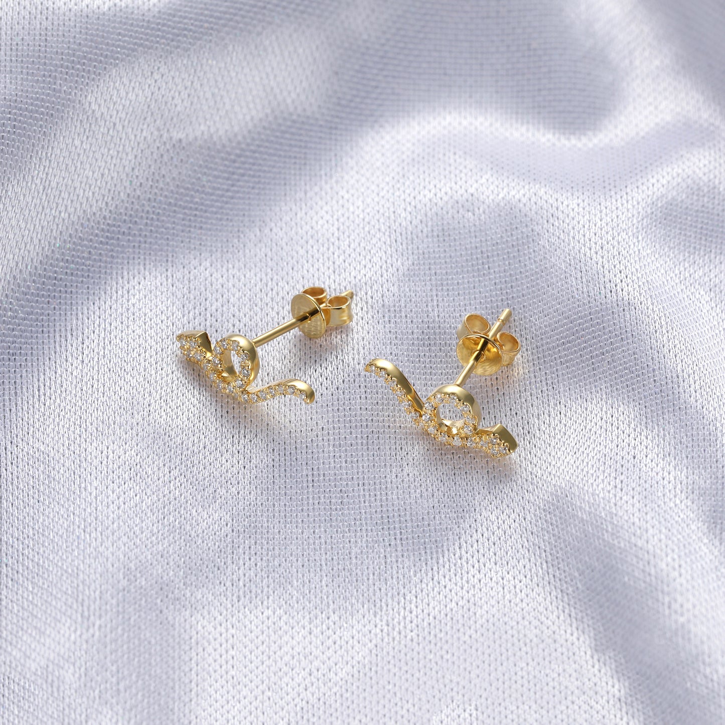 Gold Snake Open Earrings