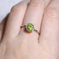 Round Peridot Halo Diamond Ring