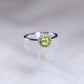 Round Peridot Halo Diamond Ring