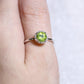 Round Peridot Halo Diamond Ring