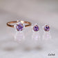 Amethyst Diamond Flower Ring