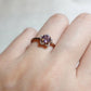 Amethyst Diamond Flower Ring