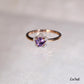 Amethyst Diamond Flower Ring