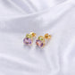 Oval Peridot Amethyst Stud Earrings