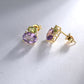 Oval Peridot Amethyst Stud Earrings