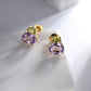 Oval Peridot Amethyst Stud Earrings