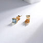 Emerald Cut Topaz Birthstone Earrings
