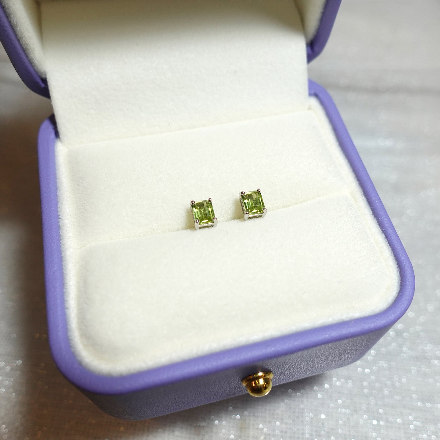 Green Peridot August Birthstone Earrings