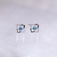 Blue Topaz Diamond Clover Earrings