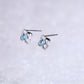 Blue Topaz Diamond Clover Earrings