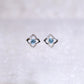 Blue Topaz Diamond Clover Earrings