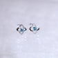 Blue Topaz Diamond Clover Earrings