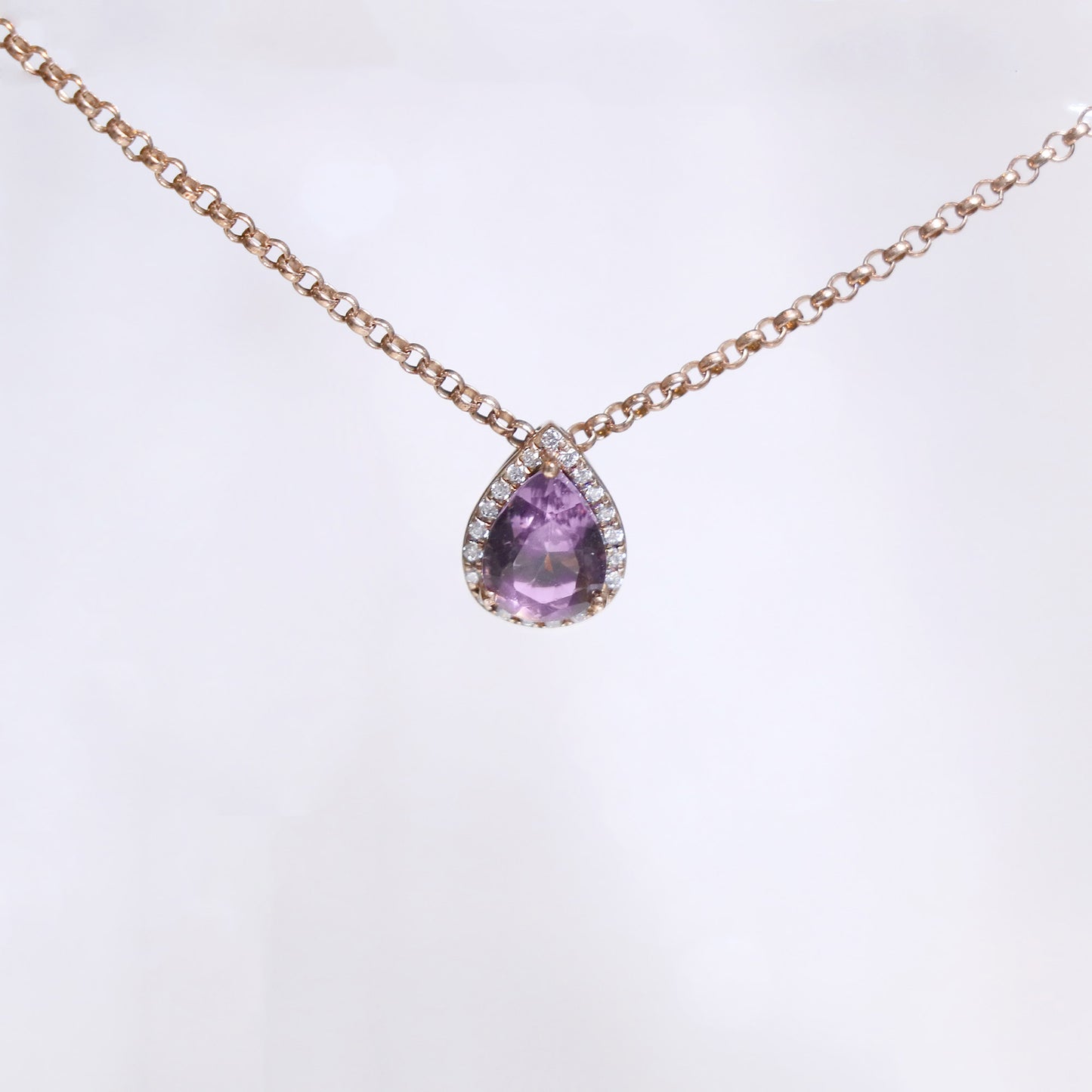 Classic Pear Amethyst Necklace