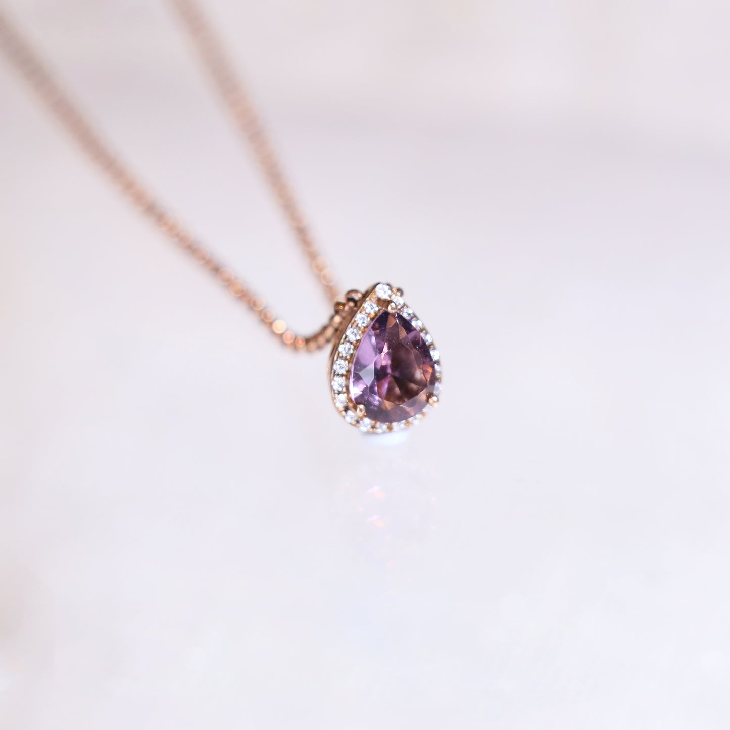 Classic Pear Amethyst Necklace