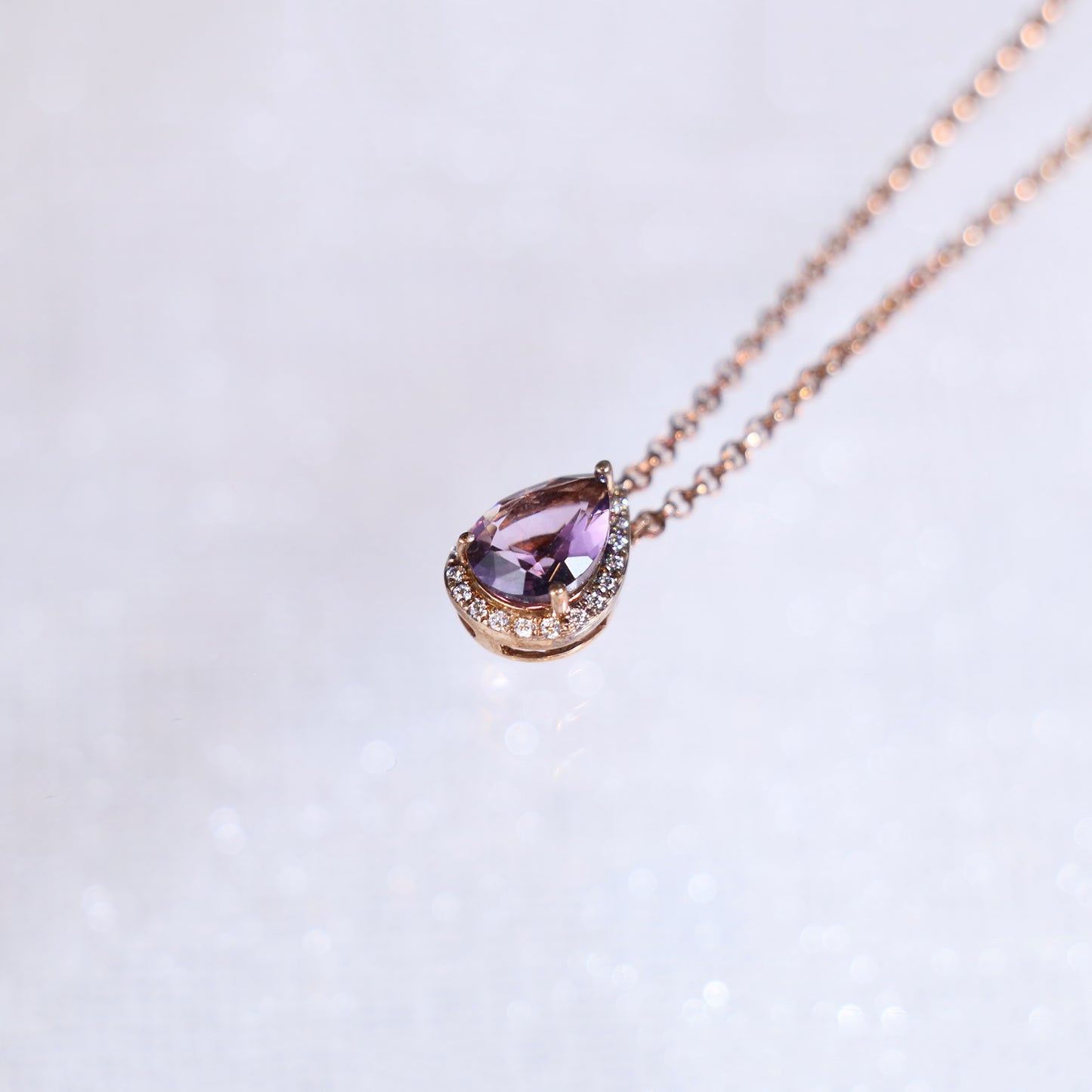 Classic Pear Amethyst Necklace
