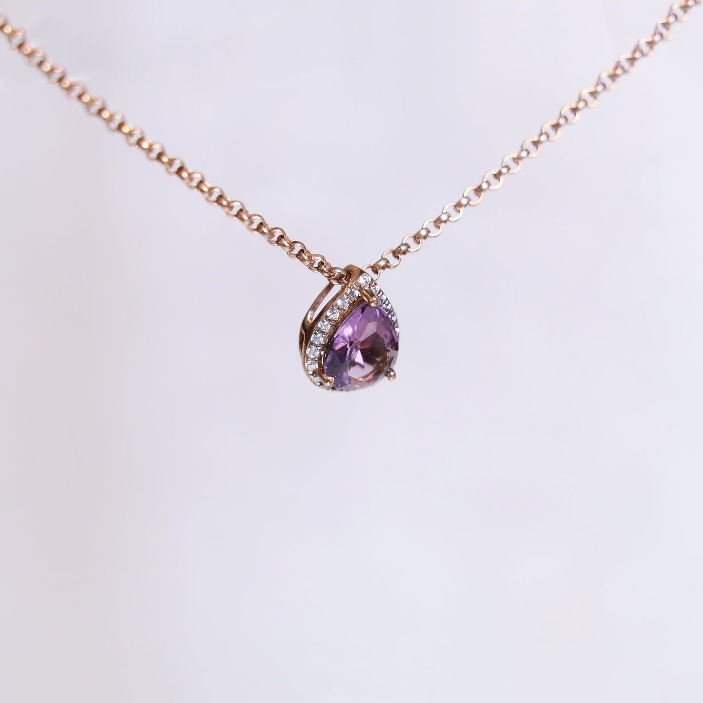 Classic Pear Amethyst Necklace