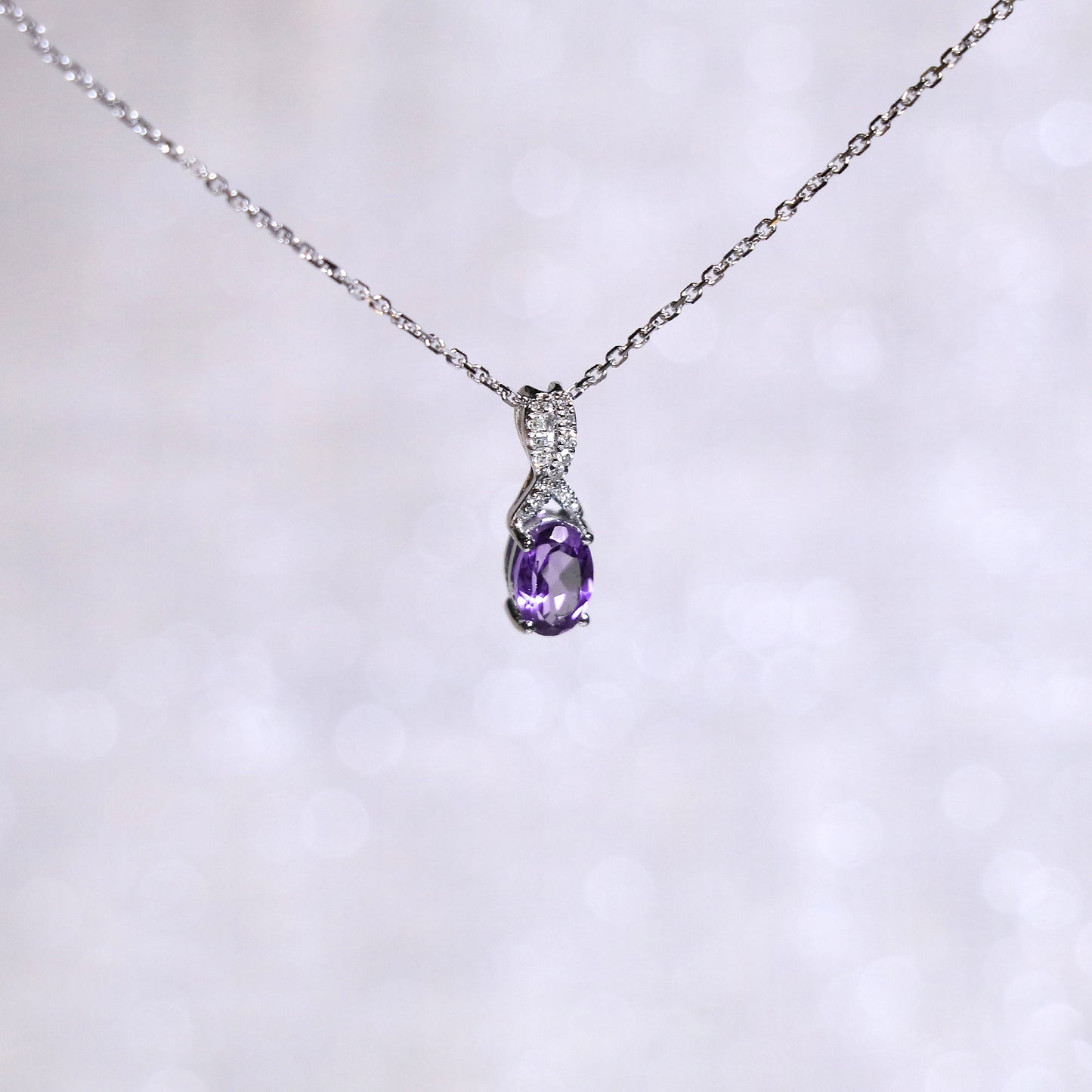 Oval Custom Topaz Gemstone Bypass Necklace
