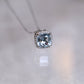 Silver Cushion Peridot Halo Bridesmaid Pendant