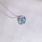 Silver Cushion Peridot Halo Bridesmaid Pendant