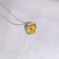 Silver Cushion Peridot Halo Bridesmaid Pendant