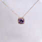Silver Cushion Peridot Halo Bridesmaid Pendant