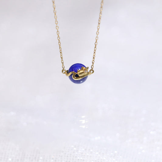 Ship Lapis Planet Necklace