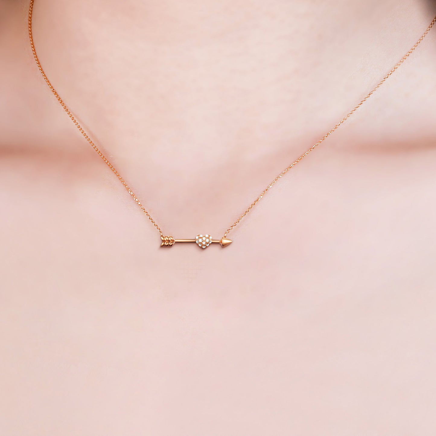 Cupid Love Arrow Diamond Necklace