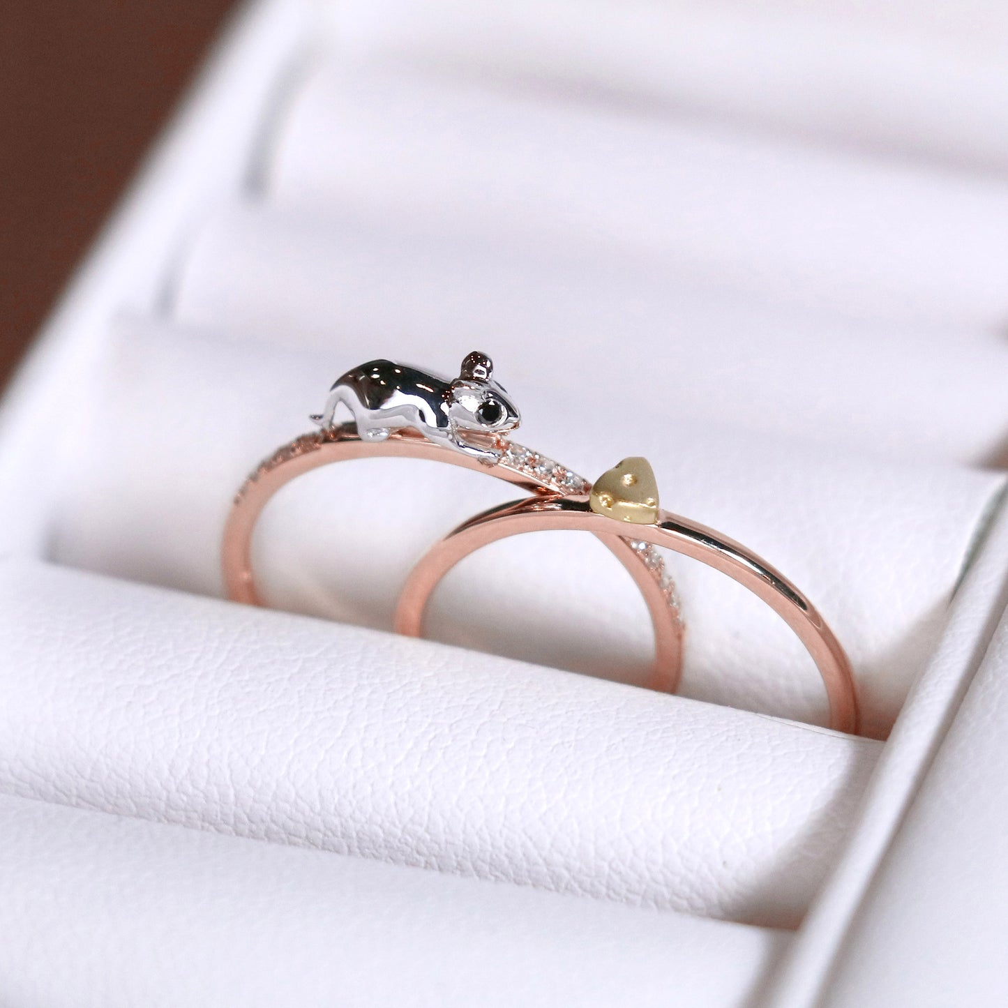 Mouse & Cheese Ring Set